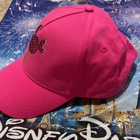 Disney Blinged Mickey Bar Pink Hat with Adjustable Strap - Picture 3 of 5
